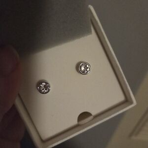 Swarovski Imber stud earringsRound cut, White, Rhodium plated